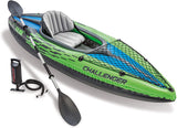 Intex Challenger K1 Kayak, Man Inflatable Canoe with Aluminum Oars and Hand Pump