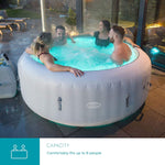 Lay-Z-Spa Paris Hot Tub with Built In LED Light System, 140 AirJet Massage System Inflatable Spa with Freeze Shield Technology, 4-6 Person